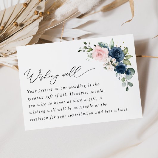 Marinebloemen, roze bloemen, bloemrijke wens goed informatiekaartje