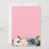 Marinebloesem roze bloemengeometrische bruiloft kaart (Achterkant)