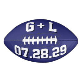 MARINEBLOUW EN WITTE Huwelijksinitiëlen en datum American Football