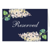 Marinebruiloft gereserveerd teken. Wit lila bloemi (Voorkant Horizontaal)