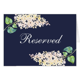Marinebruiloft gereserveerd teken. Wit lila bloemi