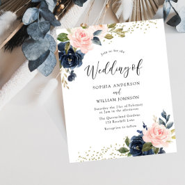 Marinebudget en uitnodiging voor bruiloft in balli