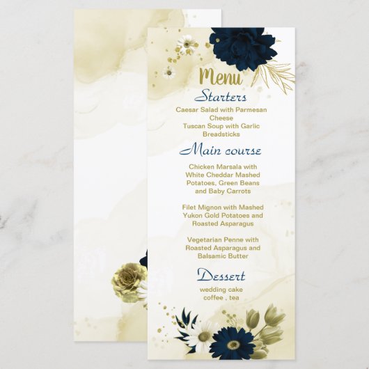 marineduinbruin ivoorgoud menu (Voorkant / Achterkant)