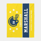 Marinegeel aangepaste voetbalnaam en -nummer fleece deken (Voorkant)