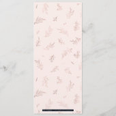 Marinegegoten roos goud botanische elegante bruilo menu (Achterkant)