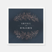 Marinegegoten roos goud botanische elegante bruilo servet (Voorkant)