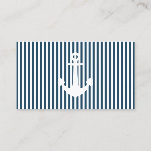 marinegestreepte anker visitekaartje (Voorkant)