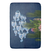 Marinegetextureerde vis, roze koraal badmat (Voorkant Verticaal)