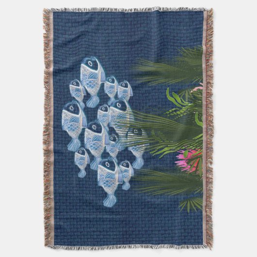 Marinegetextureerde vis, roze koraal deken (Voorkant Verticaal)