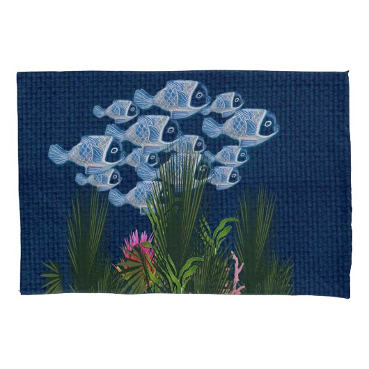 Marinegetextureerde vis, roze koraal kussensloop (Voorkant)