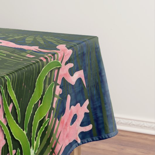 Marinegetextureerde vis, roze koraal tafelkleed (Voorbeeld)