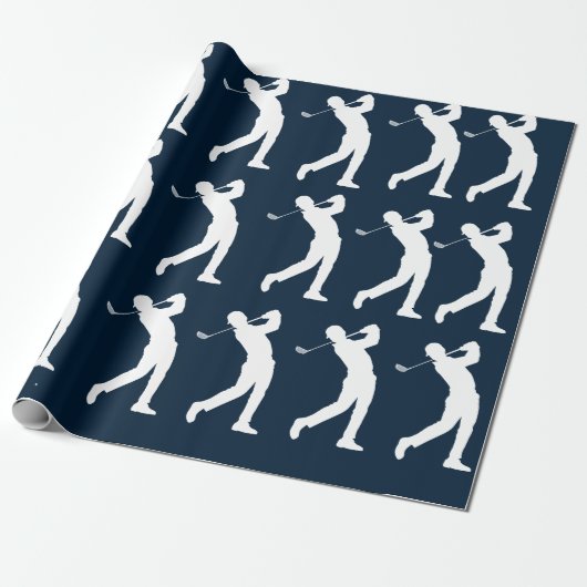 marinegolfers-silhouet cadeaupapier (Uitgerold)