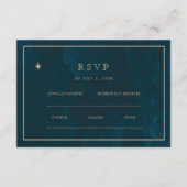 Marinegoud Sterren Bruiloft Website | RSVP QR-code Informatiekaartje (Voorkant)