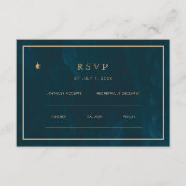 Marinegoud Sterren Bruiloft Website | RSVP QR-code Informatiekaartje