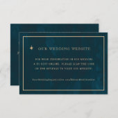 Marinegoud Sterren Bruiloft Website | RSVP QR-code Informatiekaartje (Voorkant / Achterkant)