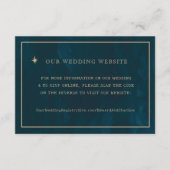 Marinegoud Sterren Bruiloft Website | RSVP QR-code Informatiekaartje (Voorkant)