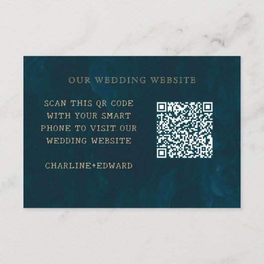 Marinegoud Sterren Bruiloft Website | RSVP QR-code Informatiekaartje (Achterkant)