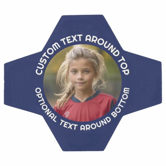 Marinegrens met foto en tekst rond een cirkel voetbal (Enkel)