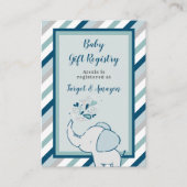 Marinegriffie en Mint Elephant Baby shower Cadeaur Informatiekaartje (Voorkant)