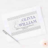 Marinegrijs Marokkaanse tegel ampersand bruiloft g Rechthoekige Sticker (Envelop)