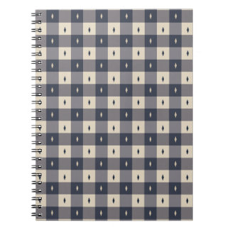 Marinegrijze ruitpatroon met schaakbord notitieboek