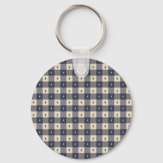 Marinegrijze ruitpatroon met schaakbord sleutelhanger