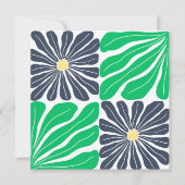 Marinegroen Abstract Bloemig Elegant Bedankkaart (Voorkant)