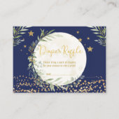 Marinegroen Gouden Maan & Sterren Luier Raffle Informatiekaartje (Voorkant)