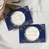 Marinegroen Gouden Maan & Sterren Luier Raffle Informatiekaartje