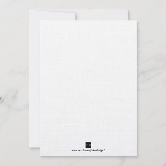 Marinegroene pauw-gardenkerkuitnodiging kaart (Achterkant)