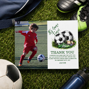 Marinegroene Voetbal Kids Waterverf foto Briefkaart