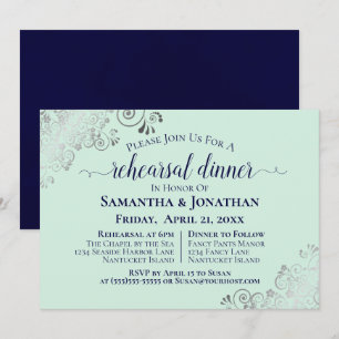 Marineherder & Neo Mint Green Wedding Rehearsal &  Kaart