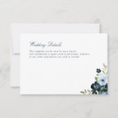 marinekaart en lichtblauwe trouwkaart RSVP kaartje (Voorkant)