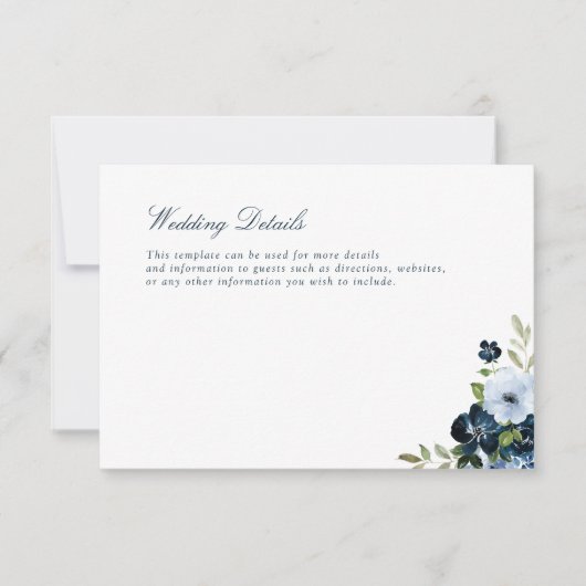 marinekaart en lichtblauwe trouwkaart RSVP kaartje (Voorkant)