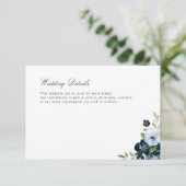 marinekaart en lichtblauwe trouwkaart RSVP kaartje (Staand voorkant)