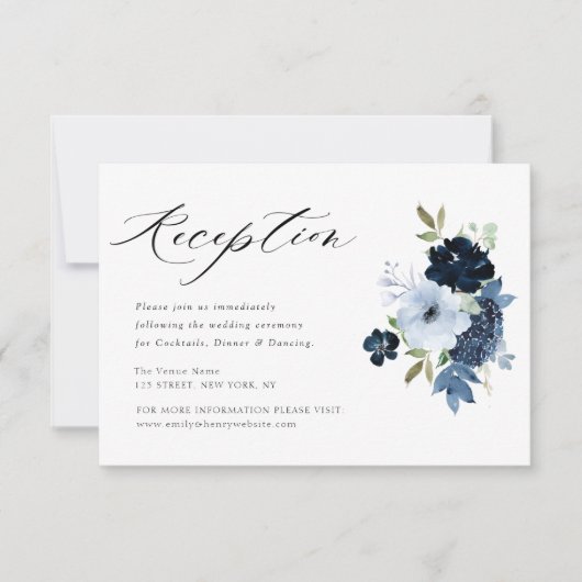 marinekaart en lichtblauwe vrouwerij - bruinbruist RSVP kaartje (Voorkant)