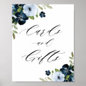 marinekaarten en lichtblauwe florenkaarten en cade poster (Voorkant)