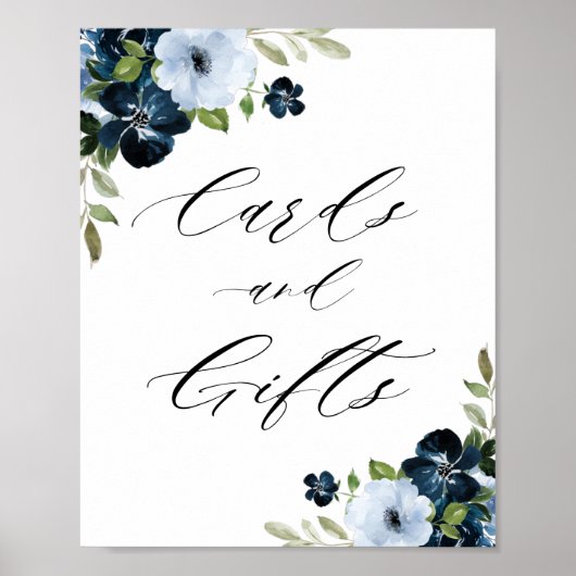 marinekaarten en lichtblauwe florenkaarten en cade poster (Voorkant)