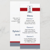 marinekaarten, vuurtoren, nautische menukaarten menu (Voorkant / Achterkant)