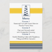 marinekaarten, vuurtoren, nautische menukaarten menu (Voorkant)