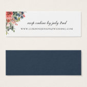 Marinekoraal Botanische Bruiloft Website RSVP Mini Visitekaartjes (Voorkant /achterkant)