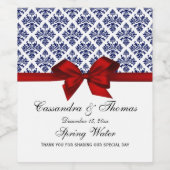  marinelaag Wijnflesje Damask Red H Wijn Etiket (Enkel label)