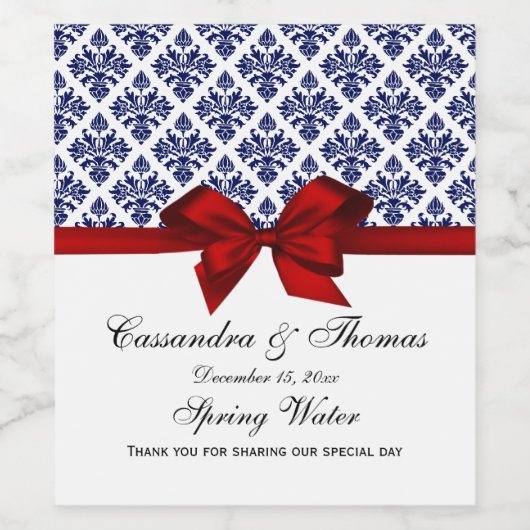  marinelaag Wijnflesje Damask Red H Wijn Etiket (Enkel label)