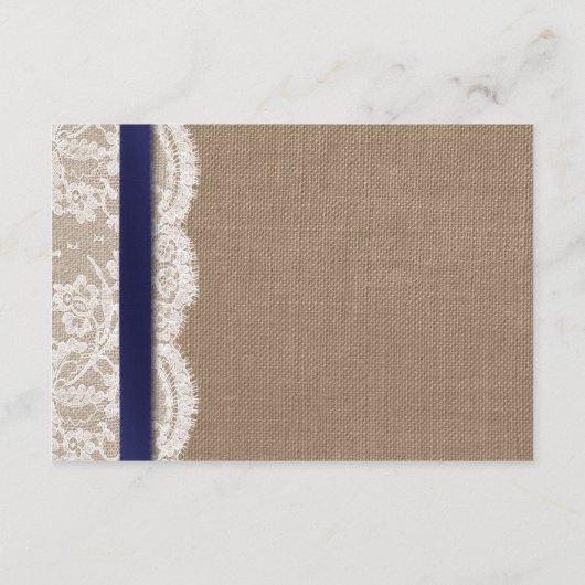 Marinelint op Burlap & Lace Trouwdetail Informatiekaartje (Achterkant)