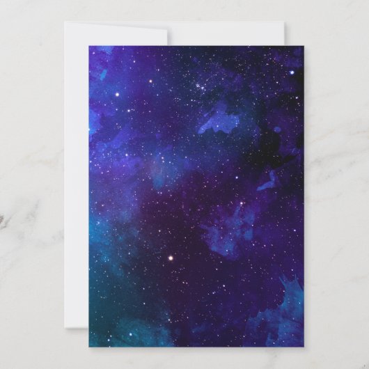 Marinelucht. Nachtsterren. Het moderne galaxy baby Kaart (Achterkant)