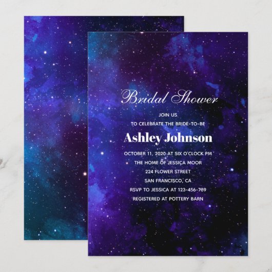 Marinelucht. Nachtsterren. Modern vrijgezellenfees Kaart (Voorkant / Achterkant)