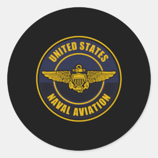 Marineluchtvaartvleugels Patch Ronde Sticker