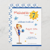 marinemeisje met witte rhythmische gymnastiek met  uitnodiging briefkaart (Voorkant / Achterkant)