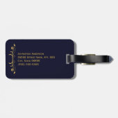  marinenblauw en goudboek met naam bagagelabel (Achterkant horizontaal)