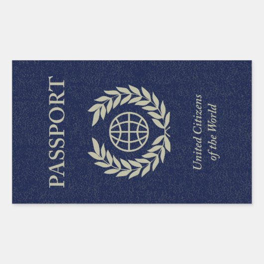 marinepaspoort rechthoekige sticker (Voorkant)